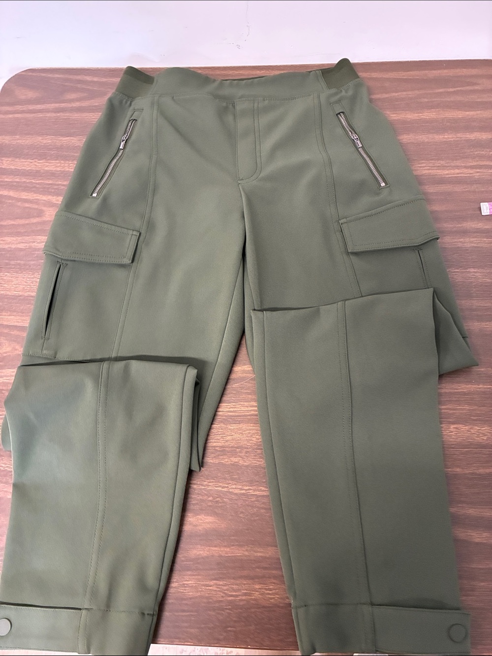 Athleta Olive Cargo Pants with Zip Pockets